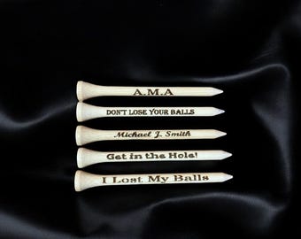 Laser Engraved Bamboo Golf Tees - Personalized Golf Gift