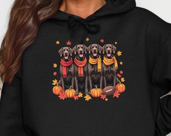 Fall Chocolate Labradors T-Shirt Sweatshirt or Hoodie: Autumn Thanksgiving Dog Lover Gift