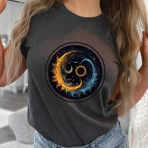 Yin Yang Sun Moon T-Shirt: Boho Astrology Graphic Tee