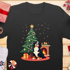 Bernese Mountain Dog Christmas T Shirt Sweatshirt or Hoodie, Holiday Dog Lover Gift, Christmas Dog, Cozy Festive Outfit, Dog Mom Dad Present
