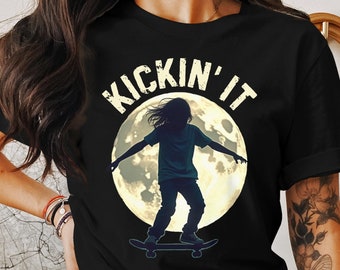 Skateboarder Silhouette Graphic T-Shirt Sweatshirt or Hoodie: Urban Streetwear Skater Design