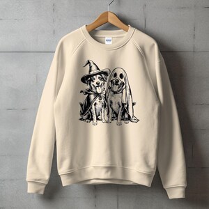 T-shirt à capuche ou sweat-shirt pour chiens mignons d'Halloween, conception drôle de fantôme et de sorcière, t-shirt cadeau pour amoureux des animaux de compagnie, tenue de fête d'Halloween, chemise pour amoureux des chiens image 3