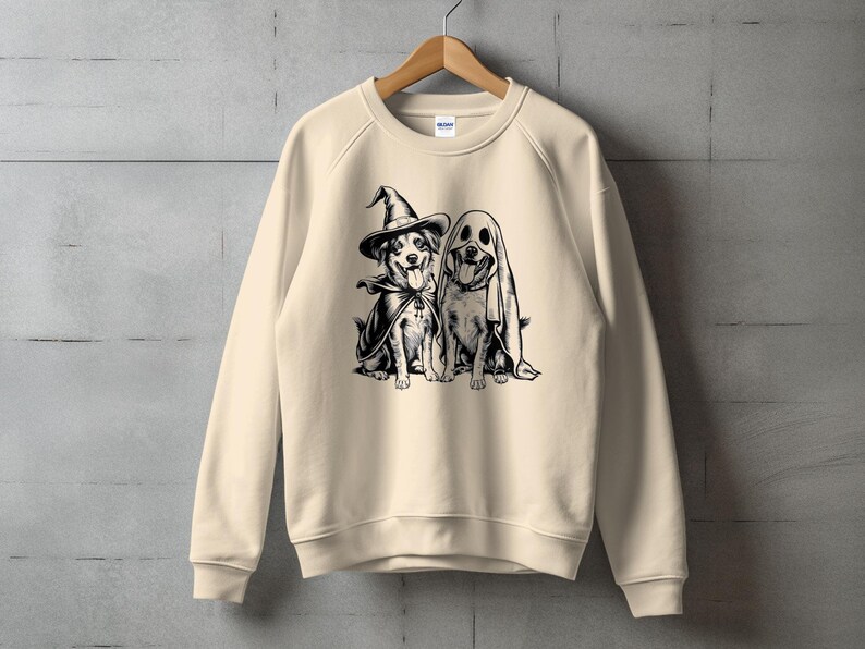 T-shirt à capuche ou sweat-shirt pour chiens mignons d'Halloween, conception drôle de fantôme et de sorcière, t-shirt cadeau pour amoureux des animaux de compagnie, tenue de fête d'Halloween, chemise pour amoureux des chiens image 3