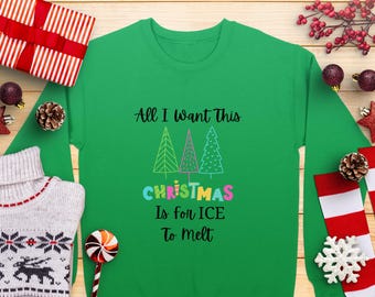 Sudadera o sudadera con capucha para protestar contra el ICE, regalo navideño para feministas, regalo para una pandilla de chicas, arcoíris navideño progresista sobre inmigración.