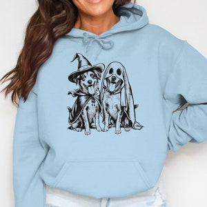 T-shirt à capuche ou sweat-shirt pour chiens mignons d'Halloween, conception drôle de fantôme et de sorcière, t-shirt cadeau pour amoureux des animaux de compagnie, tenue de fête d'Halloween, chemise pour amoureux des chiens image 10