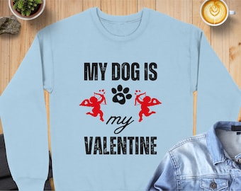 Sudadera o sudadera con capucha con diseño de perro de San Valentín: un regalo divertido para los amantes de las mascotas.