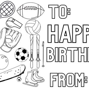 Sports Birthday Label