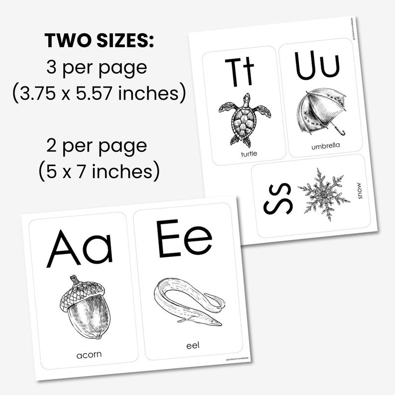 Printable Alphabet Cards, Montessori Cards, Homeschool Resources