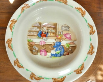 Royal Doulton Bunnykins Baby Plate Bone China  Vintage Mr Piggy's store. England