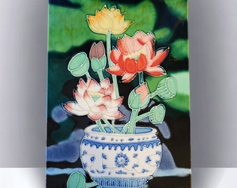 Lucky Lotus - Dekoracyjne malowanie płytek ceramicznych