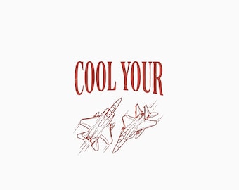 Cool Your Jets PNG, diseño retro sarcástico y divertido, imágenes prediseñadas de aviones vintage, sublimación estilo boho western, descarga digital para camisetas y tazas