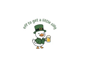 Ganso divertido del Día de San Patricio PNG, gráfico de cerveza de pato tonto (descarga digital)