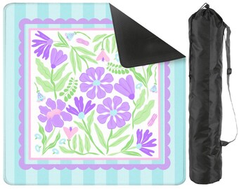 Tapete de mahjong Flor Azul