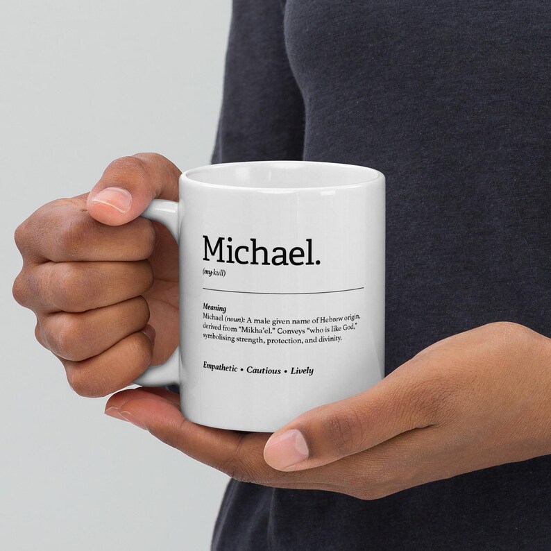 Personalizowany kubek do kawy Michael - prezent z imieniem o znaczącym znaczeniu, pomysł na prezent urodzinowy, na Dzień Ojca i Boże Narodzenie zdjęcie 5