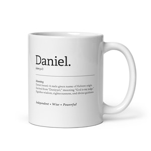 Daniel Personalised Coffee Mug - Meaningful Name Gift, Birthday, Father&#39;s Day and Christmas Gift Idea