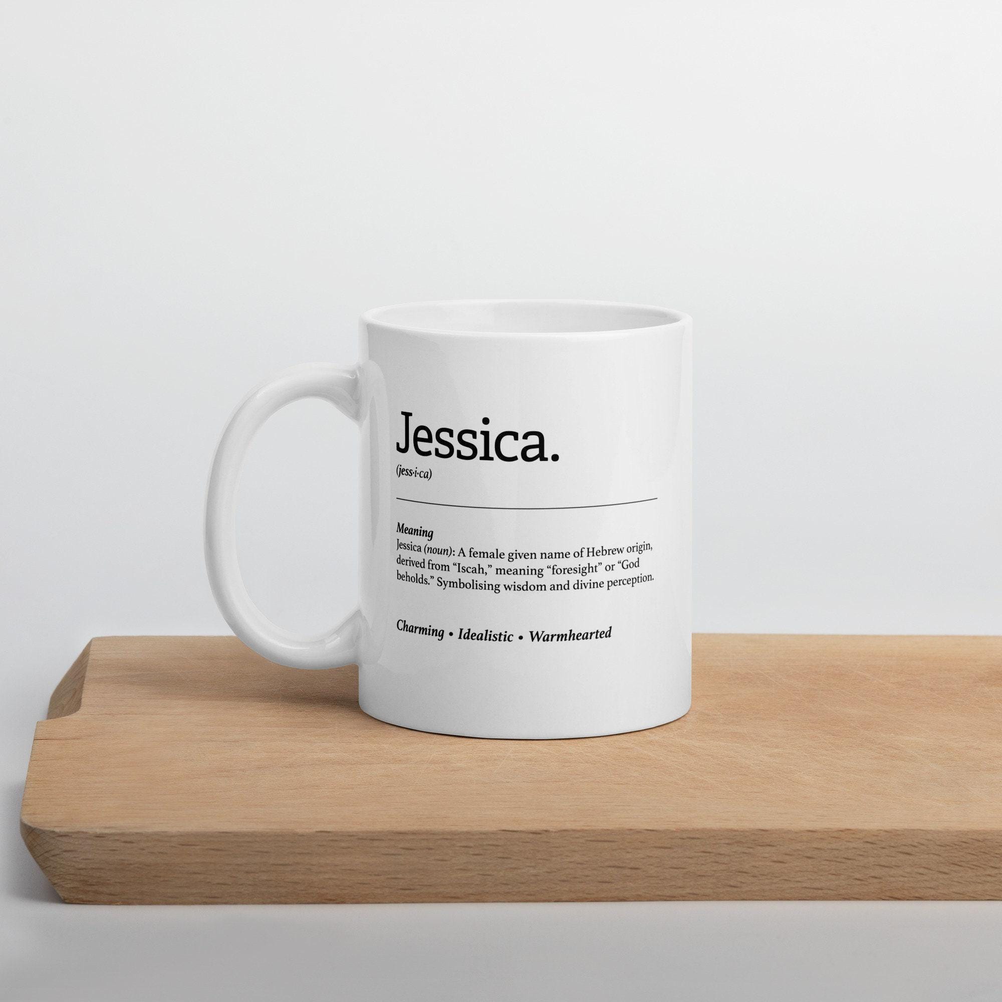 Persönliche Tasse Mit Namen 'Jessica' – Kaffeebecher Im Coffee-Mug Design, Schwarz-weiß, 200 Ml, Spülmaschinenfest & Kratzfest