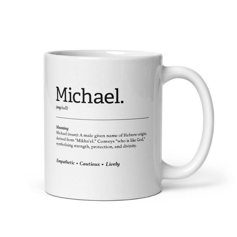 Personalizowany kubek do kawy Michael - prezent z imieniem o znaczącym znaczeniu, pomysł na prezent urodzinowy, na Dzień Ojca i Boże Narodzenie zdjęcie 1