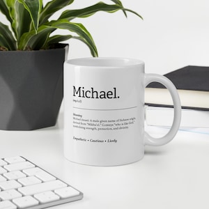 Personalizowany kubek do kawy Michael - prezent z imieniem o znaczącym znaczeniu, pomysł na prezent urodzinowy, na Dzień Ojca i Boże Narodzenie zdjęcie 7