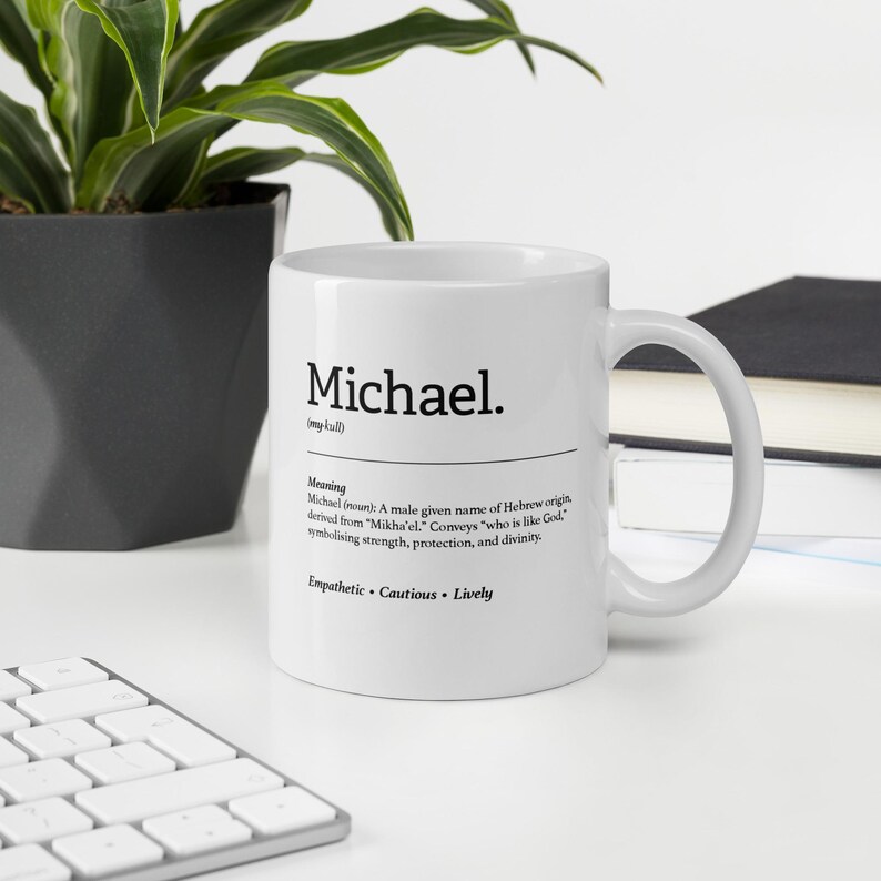 Personalizowany kubek do kawy Michael - prezent z imieniem o znaczącym znaczeniu, pomysł na prezent urodzinowy, na Dzień Ojca i Boże Narodzenie zdjęcie 7