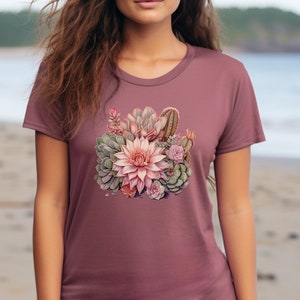 Cactus & Succulent Graphic Tee, Plant Lover tshirt, Desert Botanical T-Shirt, Gift for Her, Gift for Him, Perfect Gift, Cute Shirt, Western
