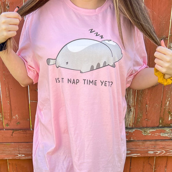 Is It Nap Time Yet? Sleeping Cat Shirt, Funny Mens Shirt, Cute Womens Shirt, Gift for Her, Gift for Him, Cat Meme Shirt, Tired Tee Shirt