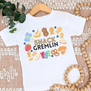 Snack Gremlin Funny Toddler Tee Shirt, Trendy Boys T-shirt, Cute Girls Shirt, Snack Kids Shirt, Snack Lover Baby Shirt, Gift for Kids