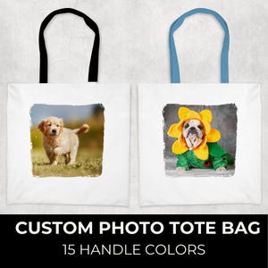 Borsa tote personalizzata con foto, borsa in tela personalizzata, regalo commemorativo sentimentale, borsa fatta a mano, regalo di compleanno, regalo di Natale