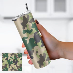 Camouflage 20oz Skinny Tumbler, Stainless Steel Travel Mug, Hunting Gift, Custom Tumbler for Hunters, Fathers Day Gift, Men&#39;s Camo Tumbler