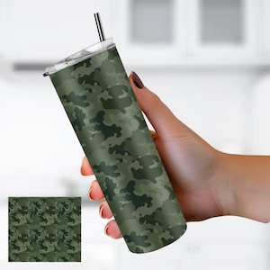 Camouflage 20oz Skinny Tumbler, Stainless Steel Travel Mug, Hunting Gift, Custom Tumbler for Hunters, Fathers Day Gift, Men&#39;s Camo Tumbler