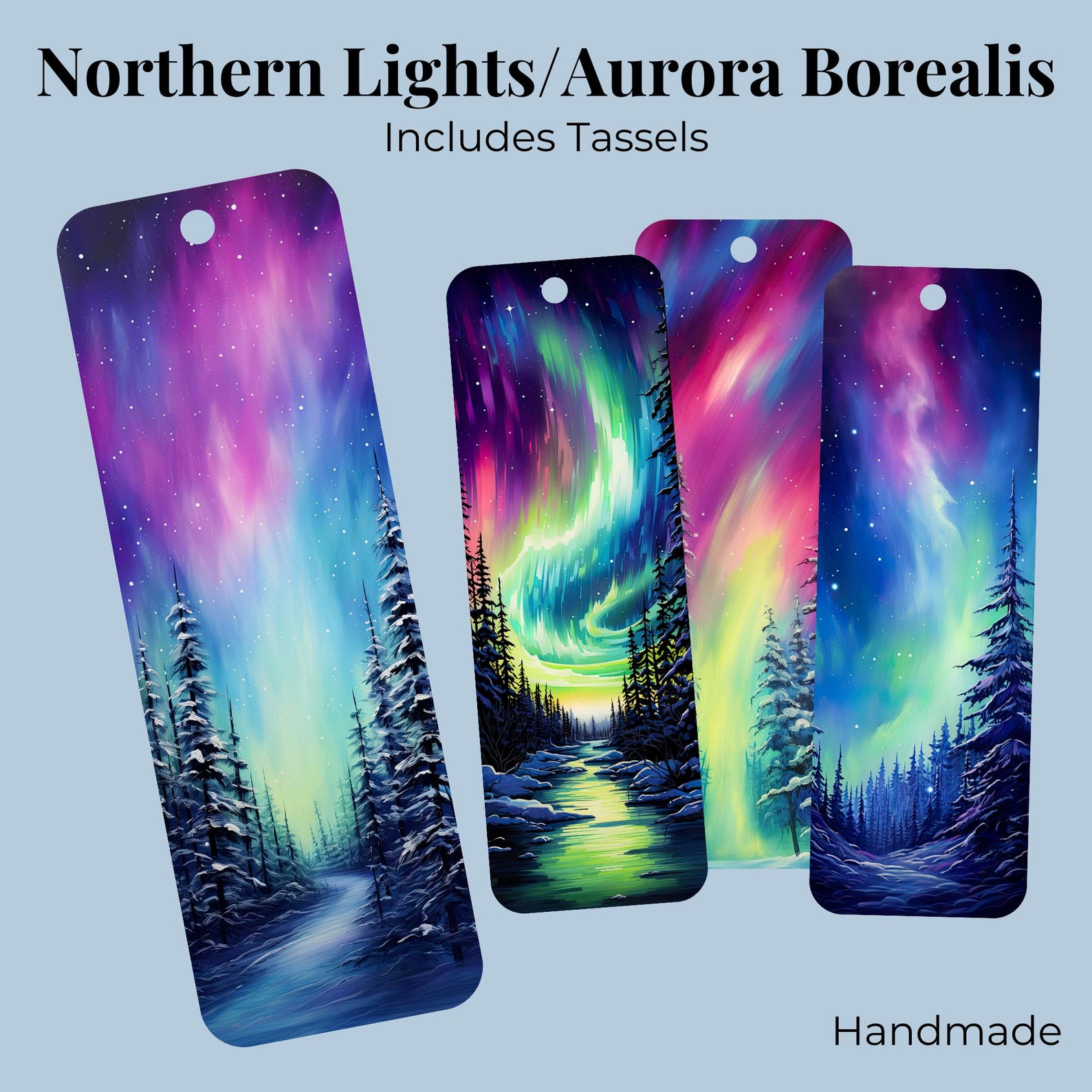 Northern Lights Bookmarks, Aurora Borealis Bookmark With Tassel, Unique ...
