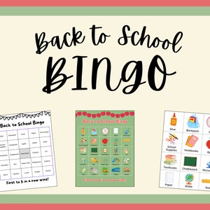 Terug naar school BINGO | Docenten en studenten | Digitale download afdrukbaar | Eerste schooldag | Spelletjes en activiteiten in het basisonderwijs