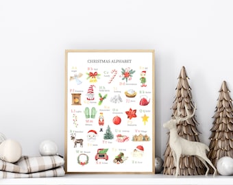 Christmas ABC Poster: Holiday Learning, Classroom Decor (Digital Download)