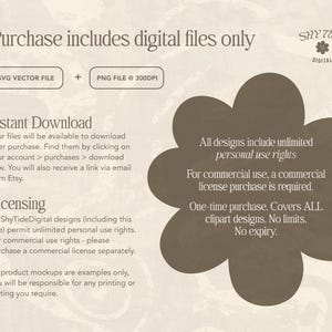 May include: A digital download graphic with the text "Purchase includes digital files only" and "Shy Tide Digital". The graphic also includes information about the files included in the download, licensing, and instant download.