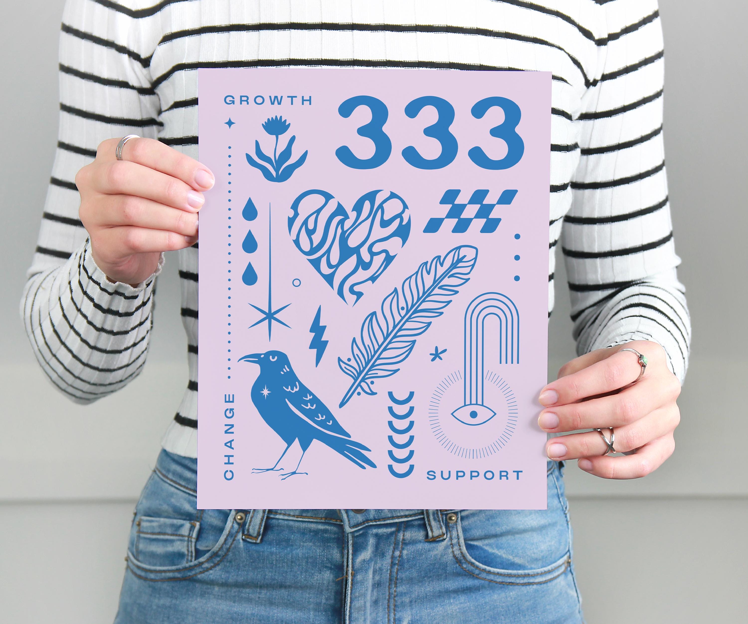 Angel Number 333 Digital Download | Purple Y2K Dopamine Decor Artwork ...