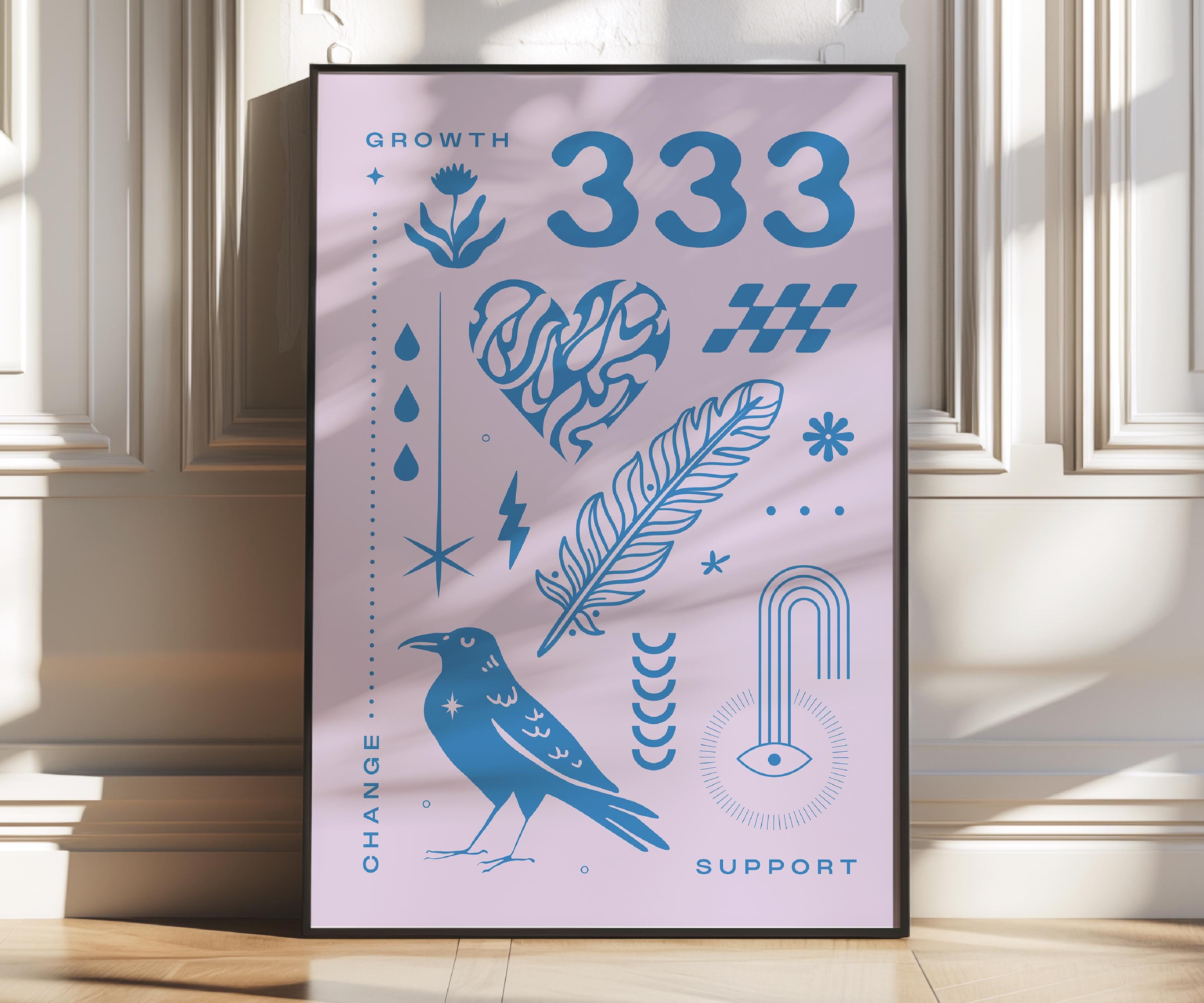Angel Number 333 Digital Download | Purple Y2K Dopamine Decor Artwork ...