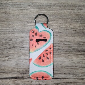 Watermelon Heart Chapstick Keychain