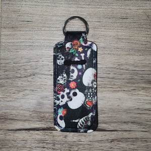 Rose Skull Chapstick Keychain
