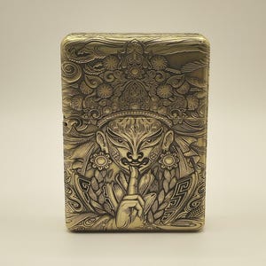 Zorro 912 Bai He Tong Zi 5-sided Deep Carved Brass Lighter With