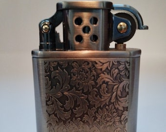 Zorro 506 Tang Grass Silver - Brass Petrol Lighter - with Gift Box & Flints