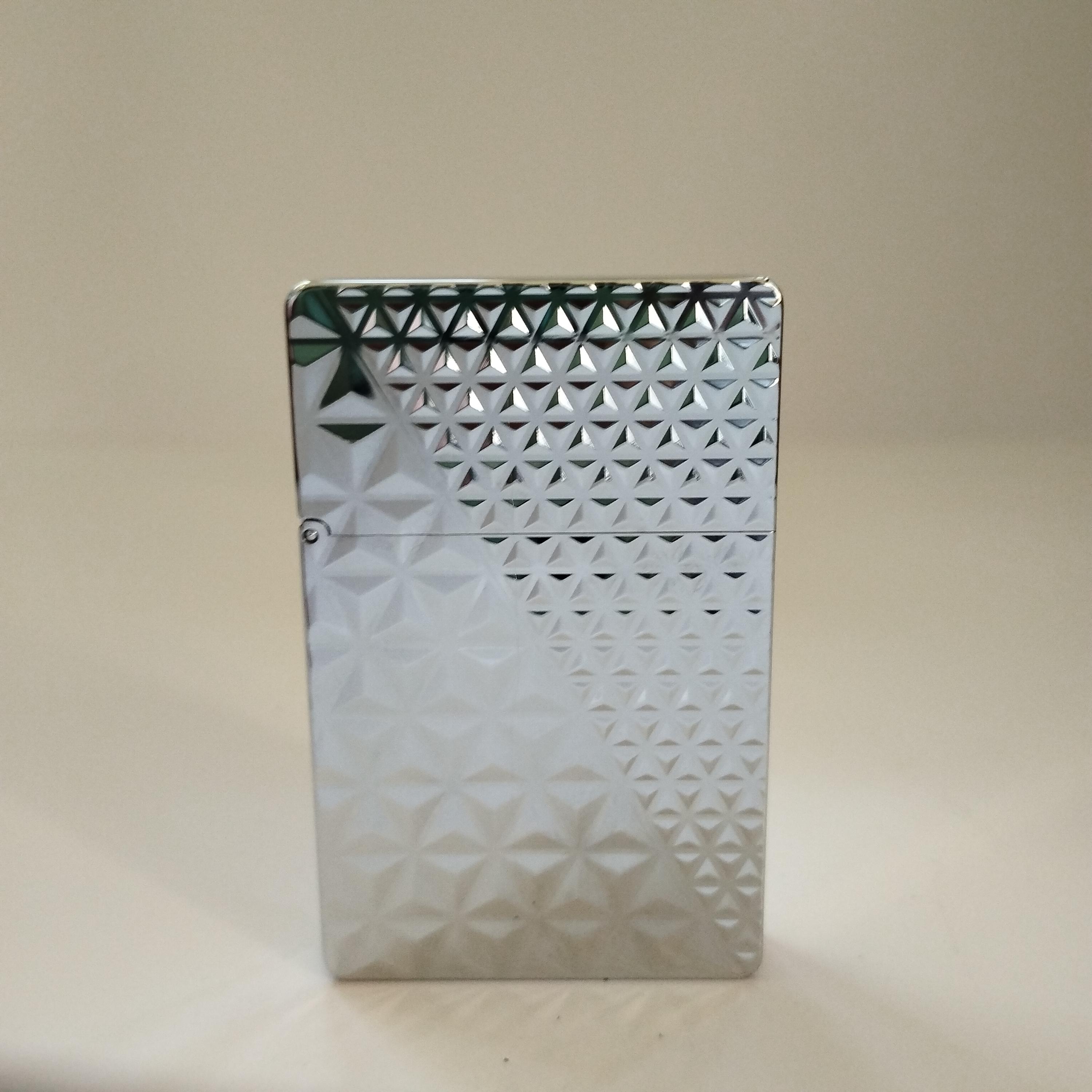 Zorro ZL8 Silver Geometric Pyramid Brass Lighter, Limited