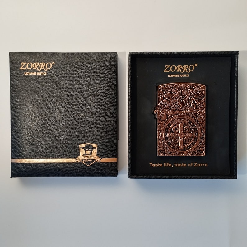 Zorro 911 Rose Gold Constantine Lighter 1:1 Movie Replica with Gift Box & Flints image 8