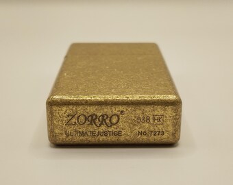 Zorro 538 Tumbled Brass Lighter - 115g Case & Heavy Duty Hinge