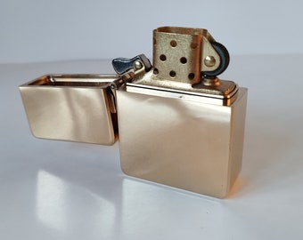 Zorro 915s Polished Brass Lighter - 230g Case & Heavy Duty Hinge (with Gift Box and Flints)