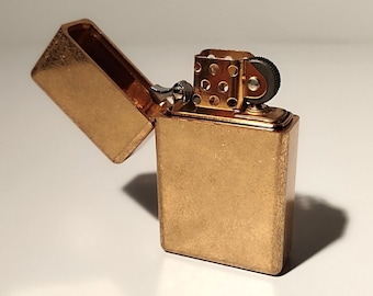 Zorro 538 Tumbled Brass Lighter - 115g Case & Heavy Duty Hinge (with Gift Box and Flints)