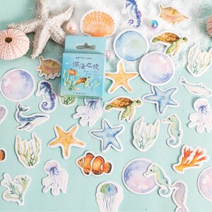 Stickers zeedieren DIY handgemaakte stickers Stickers decoratief materiaal (46 stuks) (gratis verzending voor aankopen van 4 of meer)
