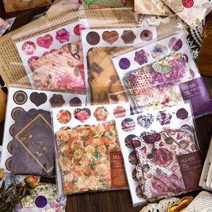 Serie di adesivi Small Town Mail, adesivi vintage fatti a mano fai da te, adesivi decorativi, 40 fogli