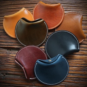 Vintage handgemachte echte Leder Münztasche für Männer, Rindsleder Zero Wallet, Vatertagsgeschenk, Geschenk für sie