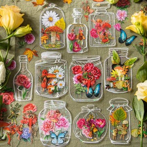 Wishful Bottle Stickers Series - Handgemaakte flesstickers DIY decoratieve stickers PET-stickers 40 (gratis verzending voor aankopen van 4 of meer)