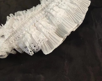 Double Layer White Lace Fabric Wide Lace Trim Wedding Dress Doll Dress DIY Clothes Accessories Sewing DIY Dress Making