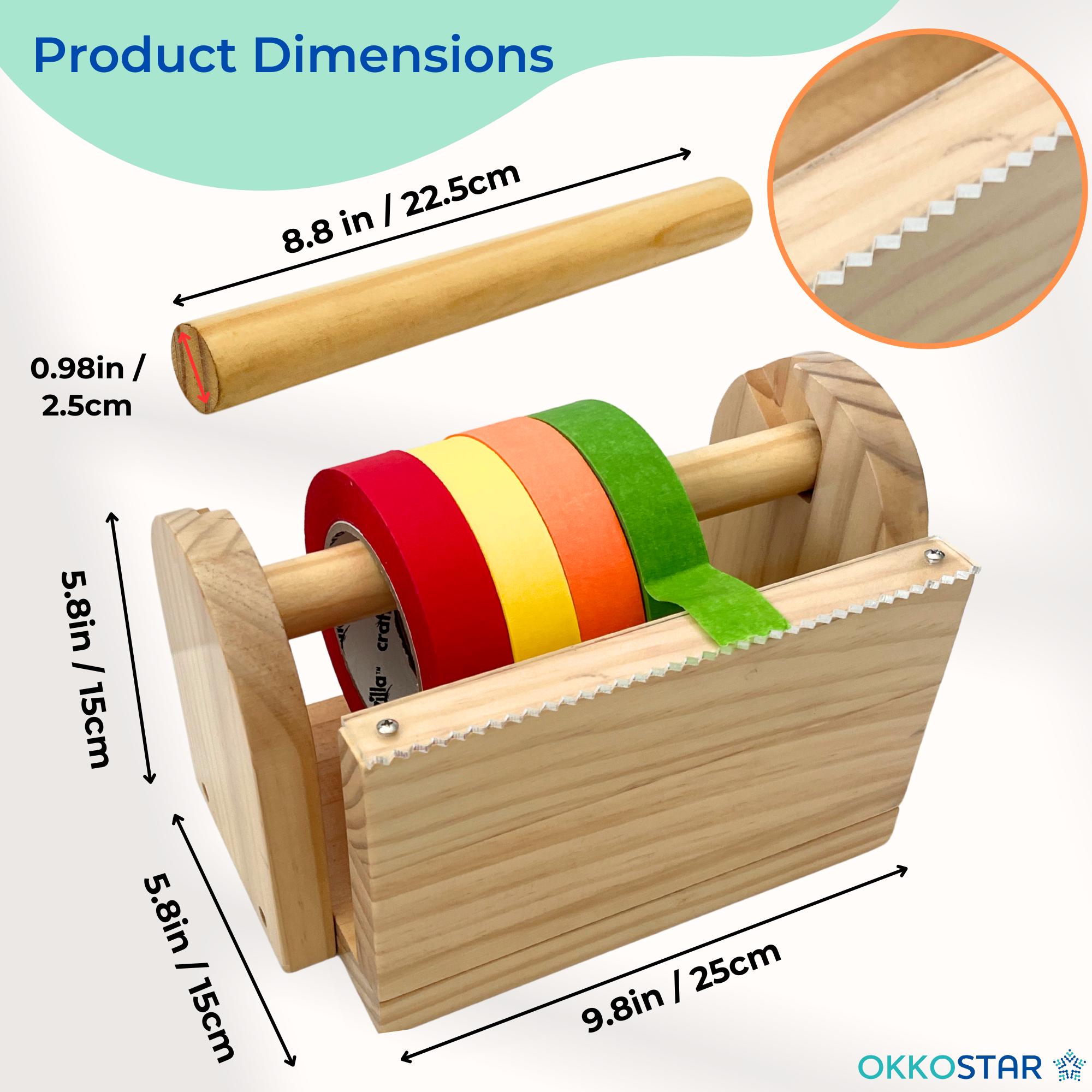 Wood Masking Tape Dispenser, Craft Tape Dispenser, Kids Tape Dispenser ...